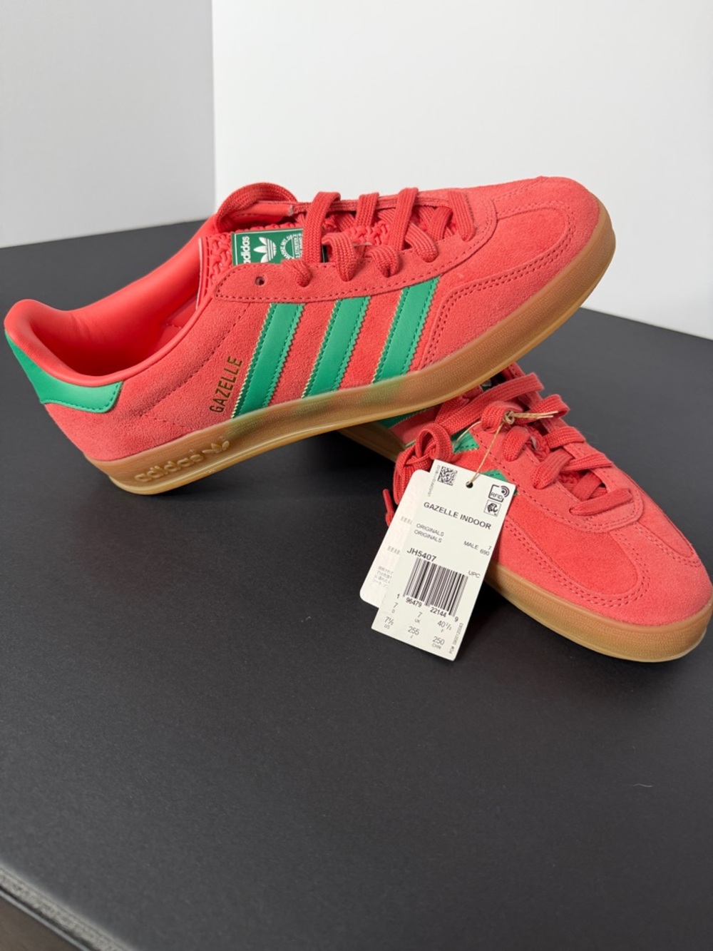 adidas Gazelle Indoor Orange with Teal Stripes